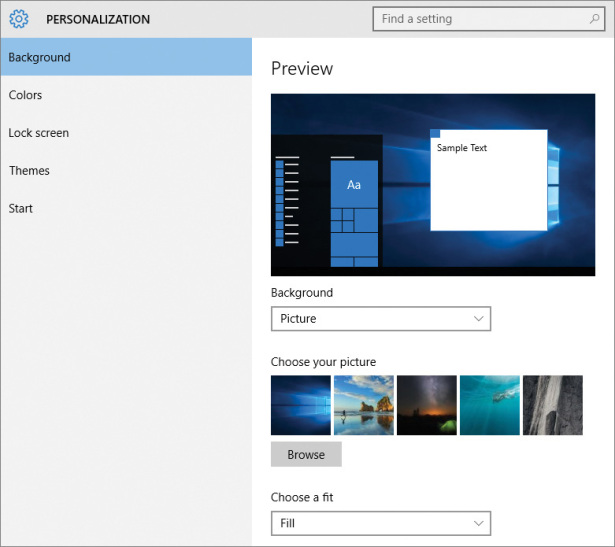 Personalize Your Working Environment in Windows 10 | Microsoft Press Store