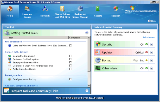 what is included in windows small business server 2011 standard
